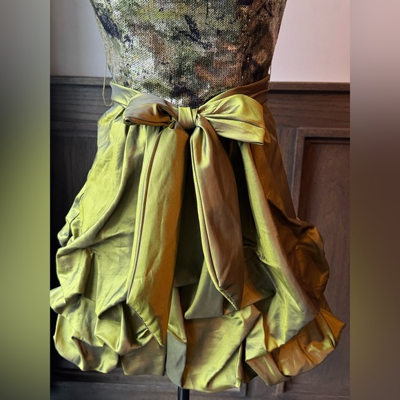 Jessica McClintock for Gunne Sax y2k collection green strapless party dress sz 3 - Picture 5 of 10